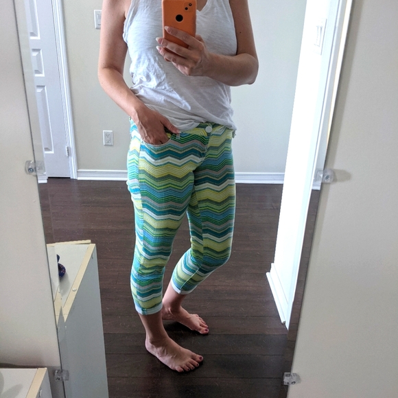 Celebrity Pink Original Cropped Denim- Multicolour Zigzag - Picture 1 of 9